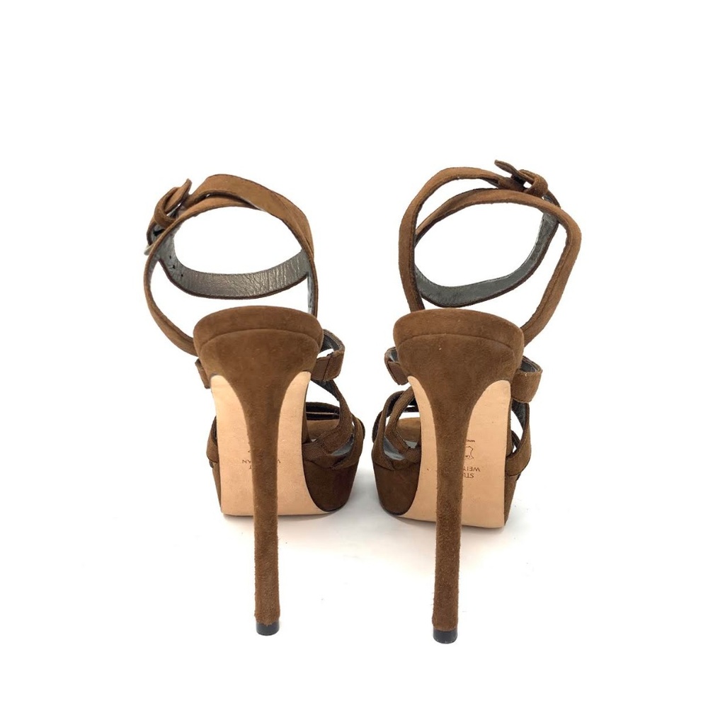 Stuart Weitzman Suede Multi-Strap Platform Sandals - image 6